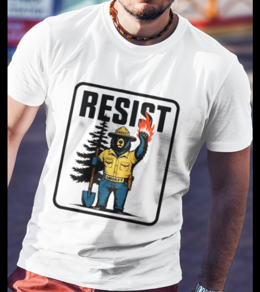 Resist Smokey Fire Prevention Bear California Forest T-Shirt