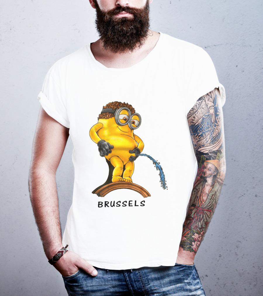 Brussels Pee Minion Parody Manneken Pis T-Shirt