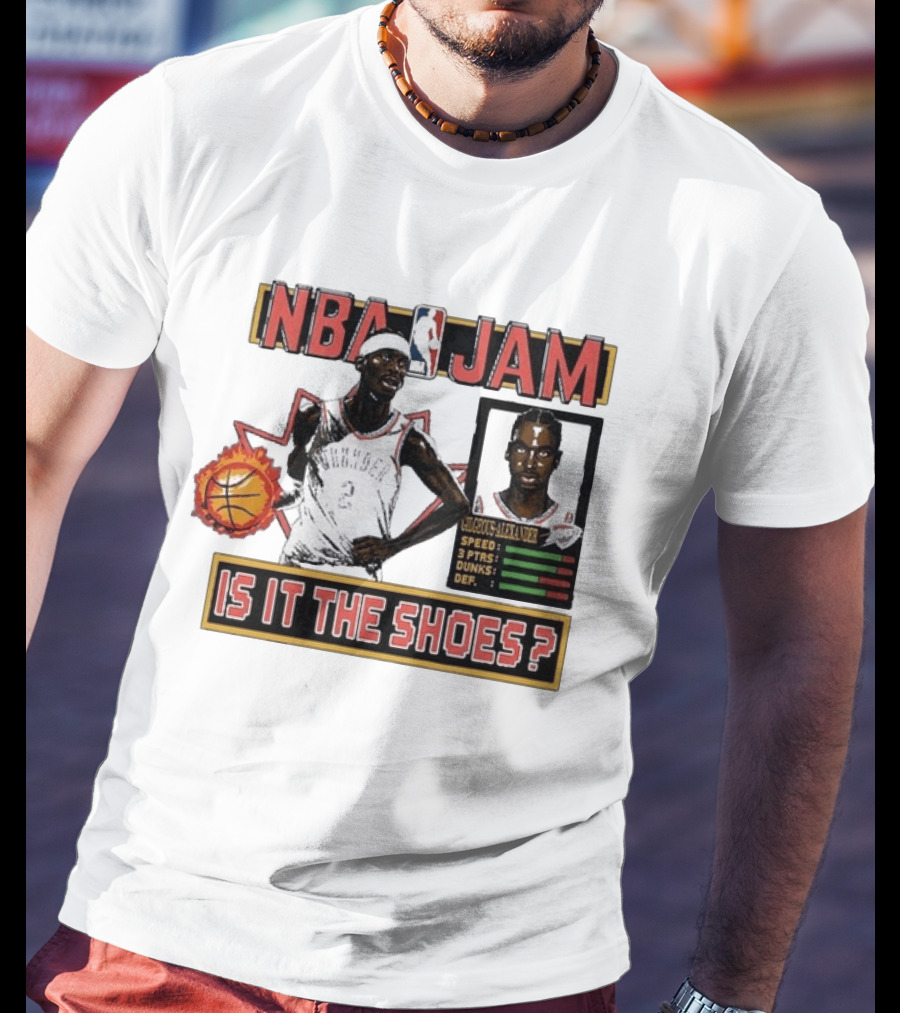 Shai Gilgeous Alexander Oklahoma City Thunder NBA Jam Is It The Shoes Homage Tri Blend T-Shirt
