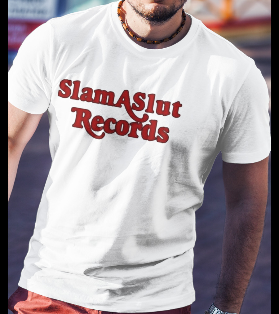 SlamASlut Records Vintage Inspired Music Label T-Shirt