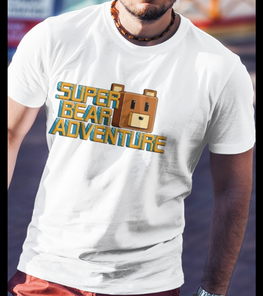 Super Bear Adventure Pixel Art Bear Face T-Shirt