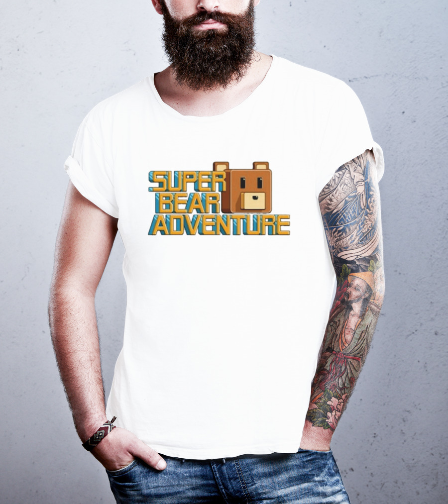 Super Bear Adventure Pixel Art Bear Face T-Shirt
