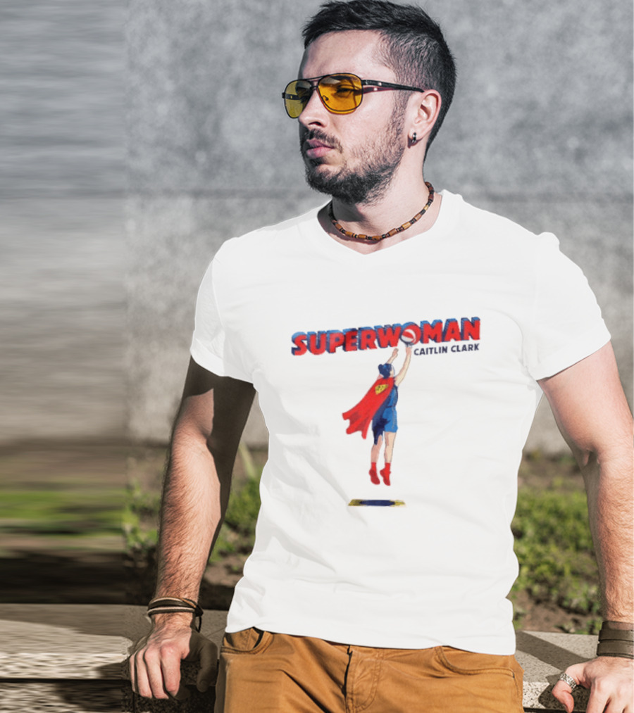 Superwoman Caitlin Clark Basketball Indiana Fever Sports Heroine T-Shirt