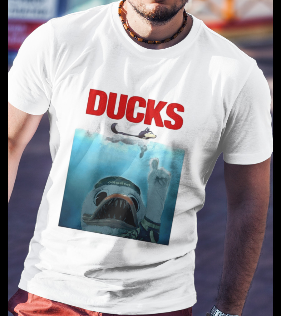 Oregon Ducks Jaws Parody With Washington Huskies Rivalry T-Shirt