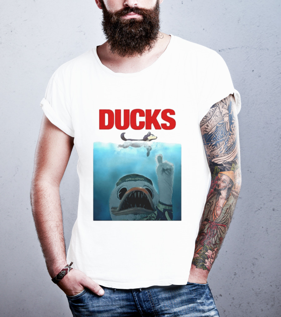 Oregon Ducks Jaws Parody With Washington Huskies Rivalry T-Shirt