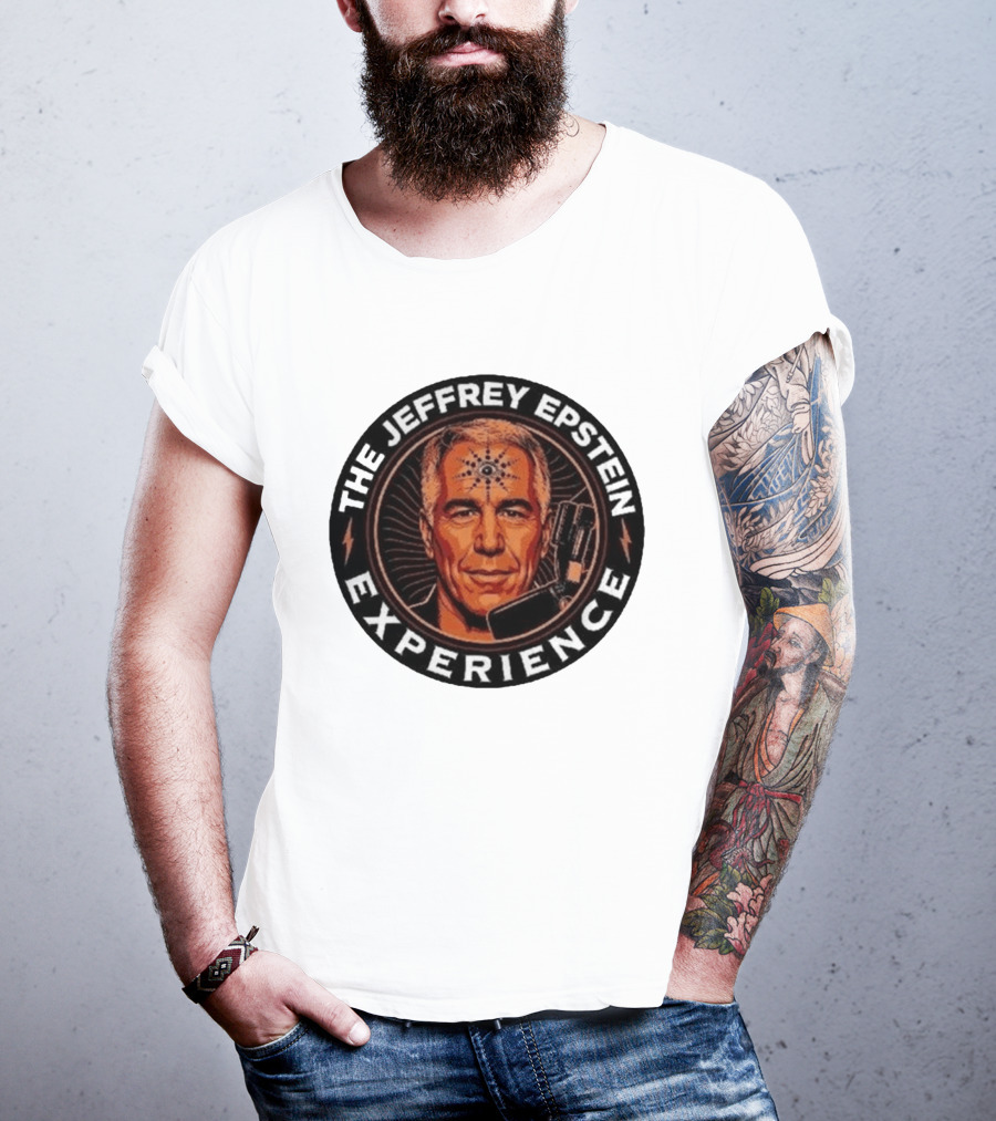 The Jeffrey Epstein Experience Meme Parody Headshot With Microphone And Psychedelic T-Shirt