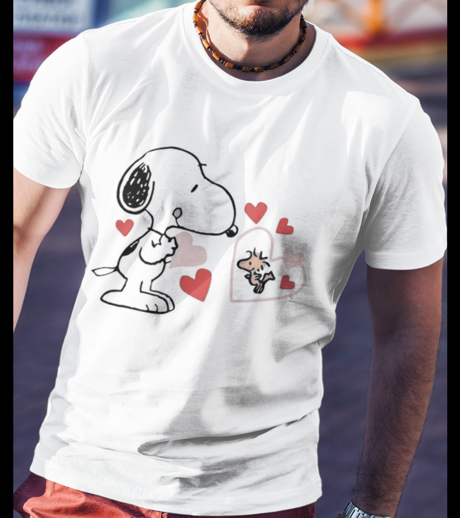 Peanuts Snoopy Woodstock Valentine Hearts Love T-Shirt