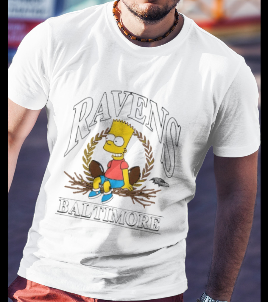 Baltimore Ravens Bart Simpson Crossover 2025 T-Shirt