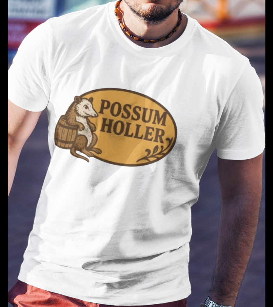 Possum Holler Rustic Opossum With Barrel T-Shirt