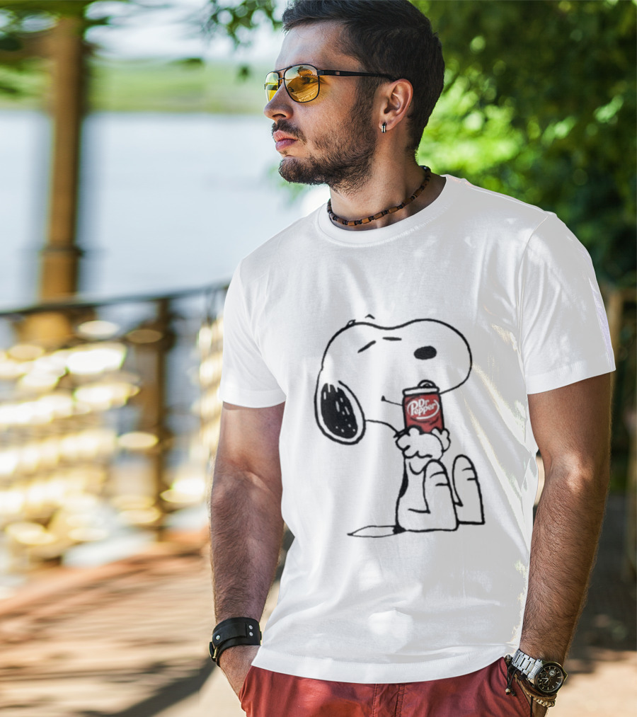 Snoopy Hugging Dr Pepper Can T-Shirt
