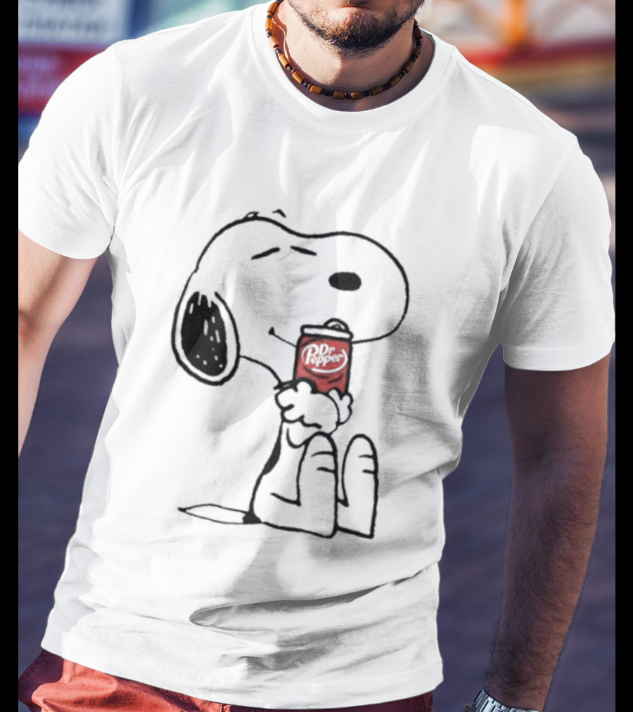 Snoopy Hugging Dr Pepper Can T-Shirt