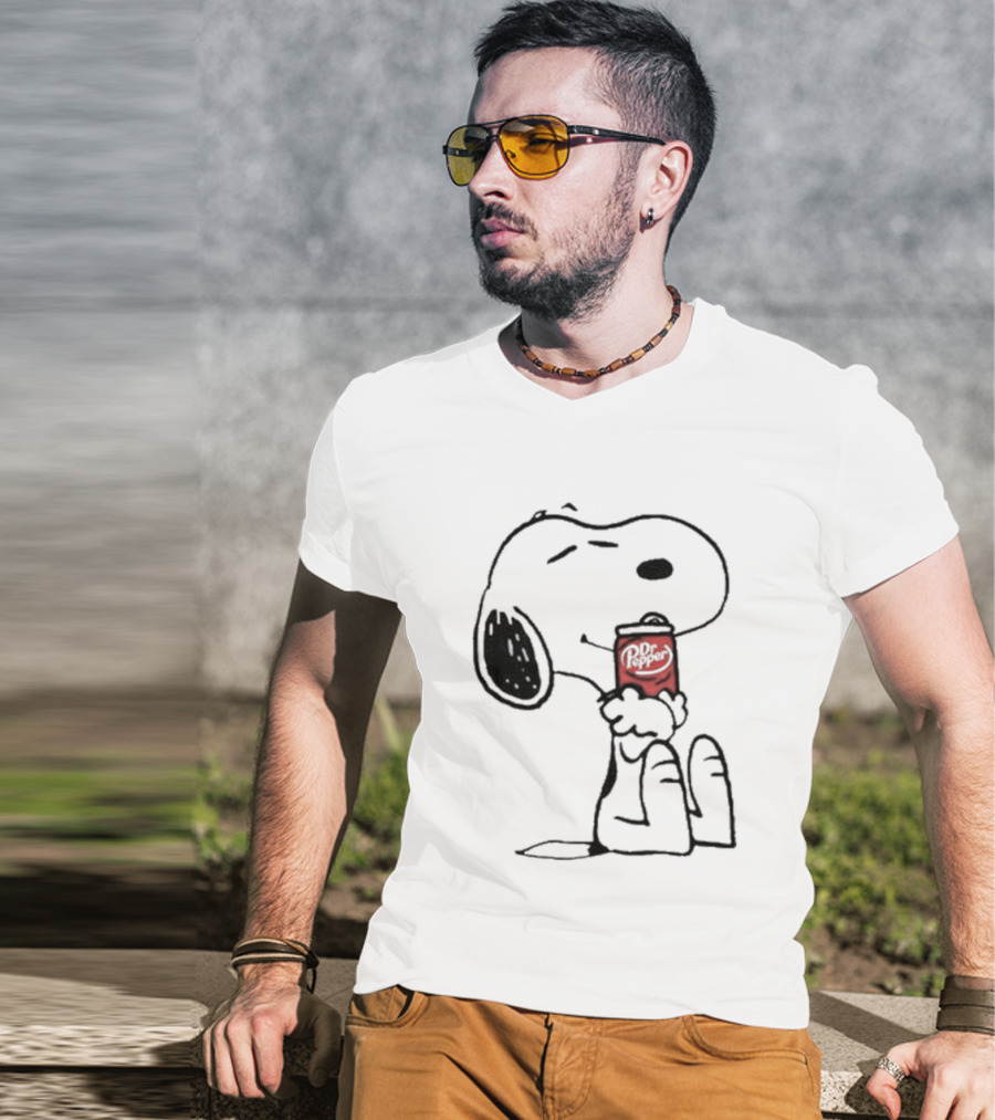Snoopy Hugging Dr Pepper Can T-Shirt