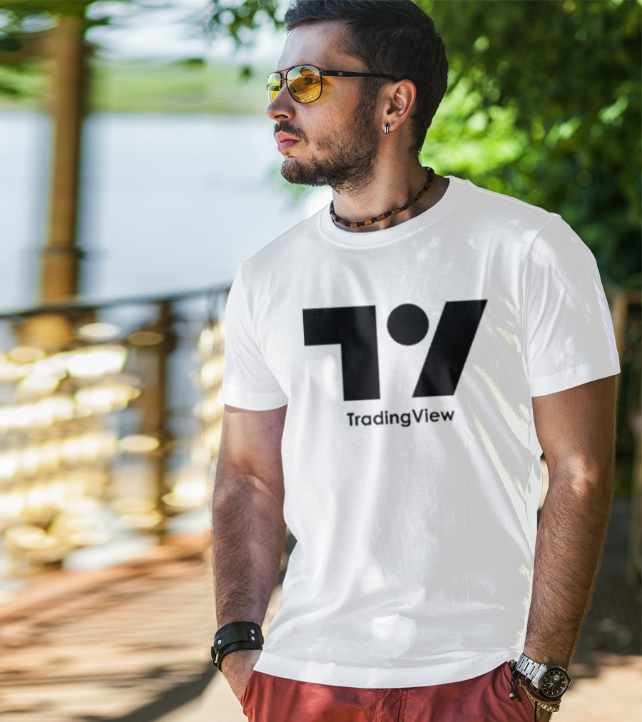 TradingView Bold Minimalist Block Monochrome T-Shirt