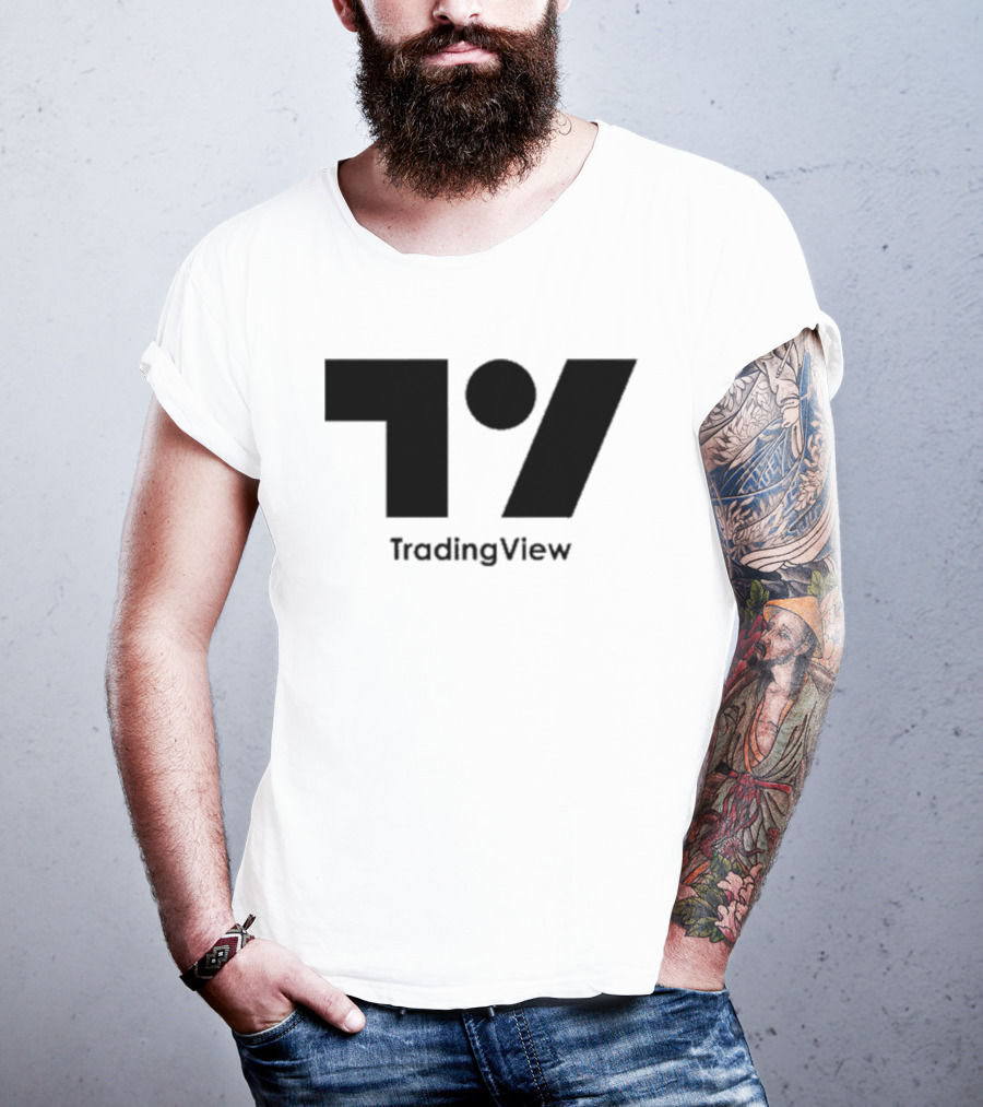 TradingView Bold Minimalist Block Monochrome T-Shirt