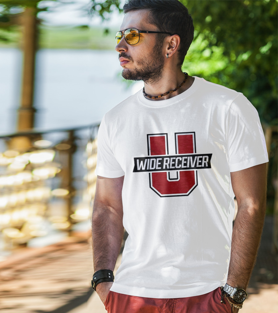 Wide Receiver U Team Red Black Block Lettering T-Shirt