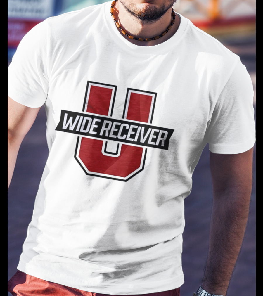 Wide Receiver U Team Red Black Block Lettering T-Shirt