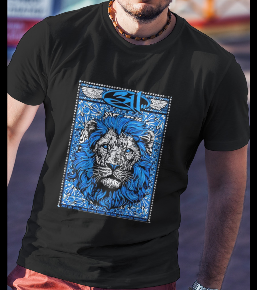 311 Live At Pine Knob Music Theatre July 30 2026 Lion Artwork Clarkson Michigan T-Shirt