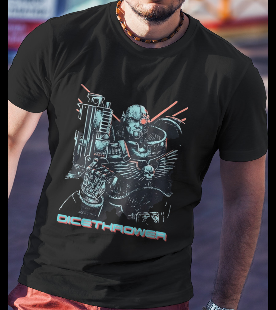 Iron Hand Space Marine Dicethrower With Bolter T-Shirt