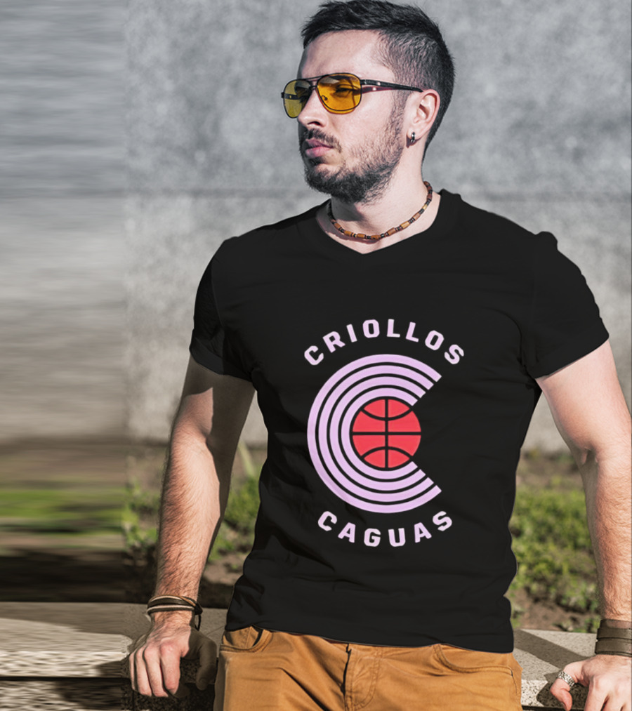 Criollos De Caguas Basketball Team Retro Style Logo Sports T-Shirt
