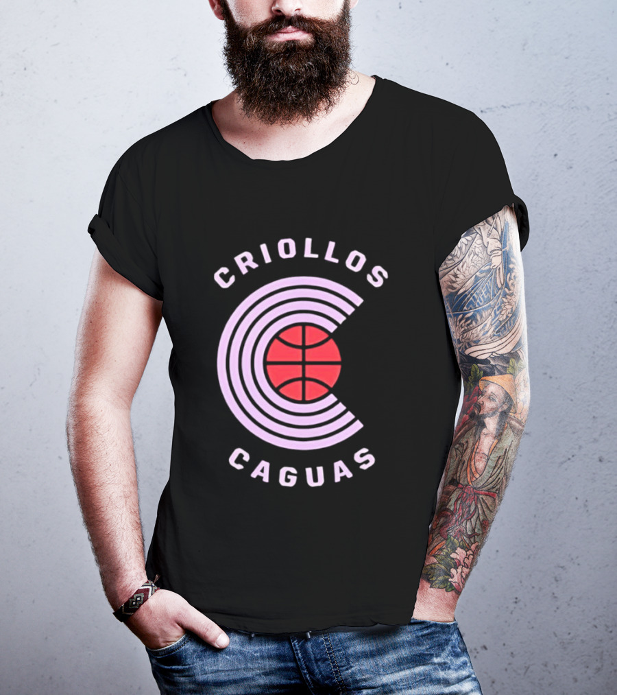 Criollos De Caguas Basketball Team Retro Style Logo Sports T-Shirt