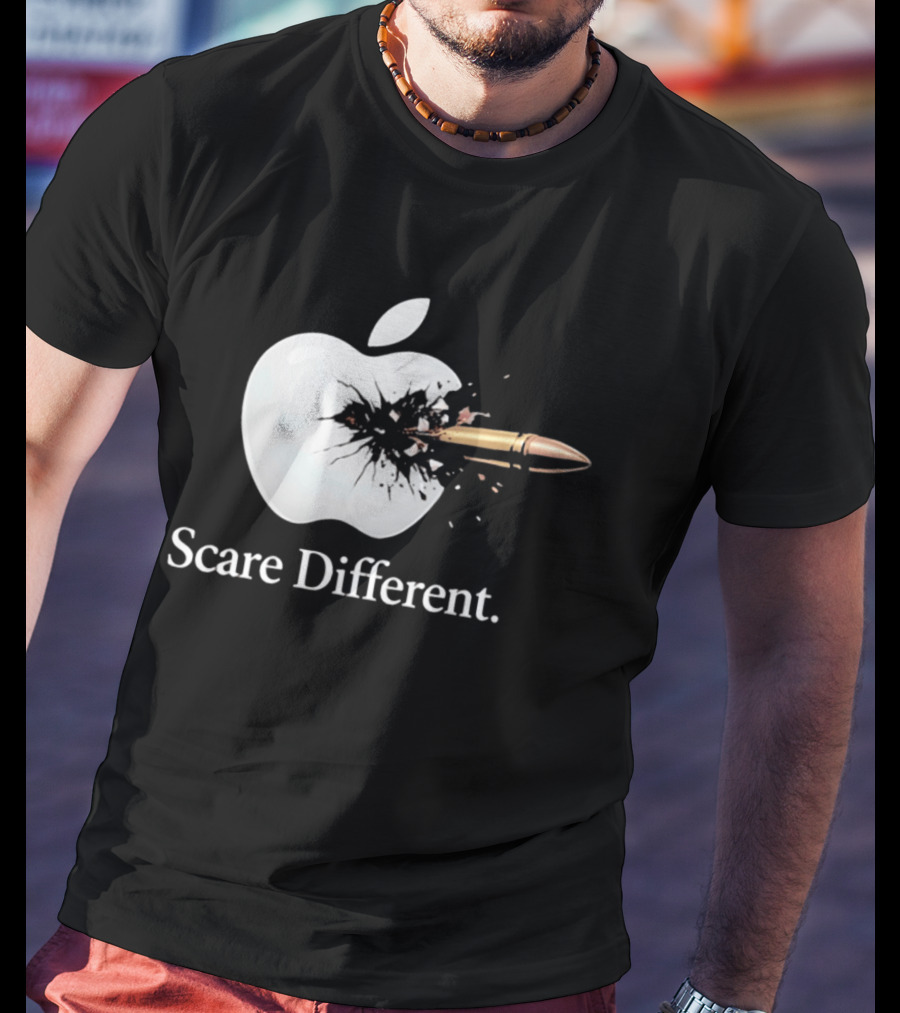 Scare Different Apple Bullet Hole Explosion T-Shirt