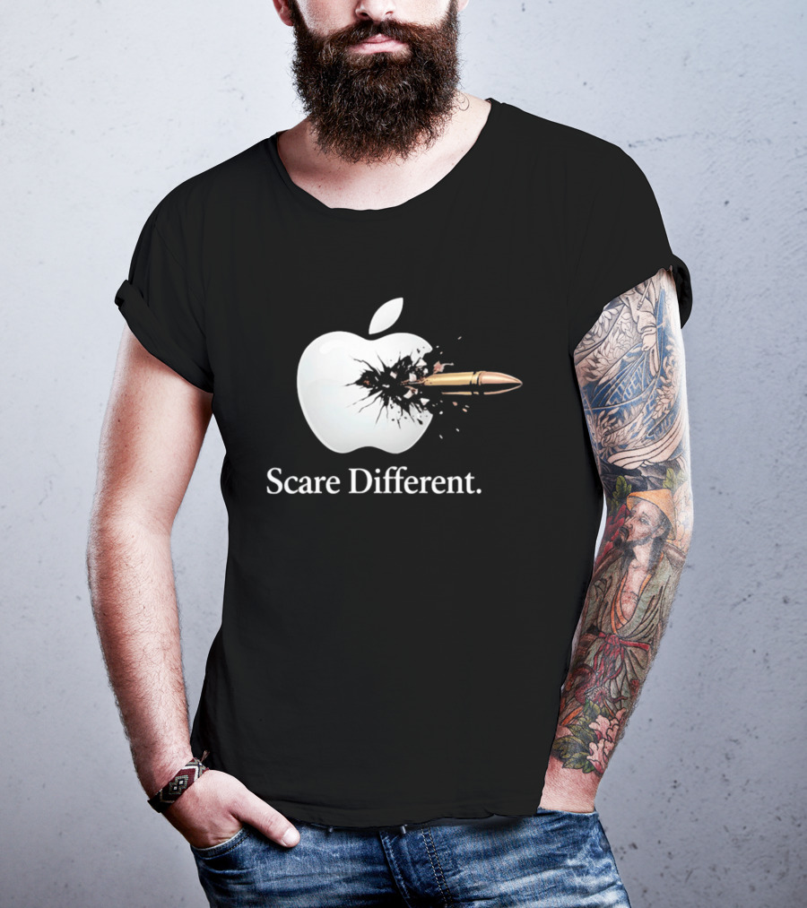 Scare Different Apple Bullet Hole Explosion T-Shirt