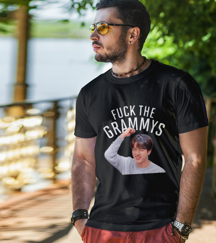 Jin BTS Fuck The Grammys K Pop Bangtan Boys Fandom T-Shirt