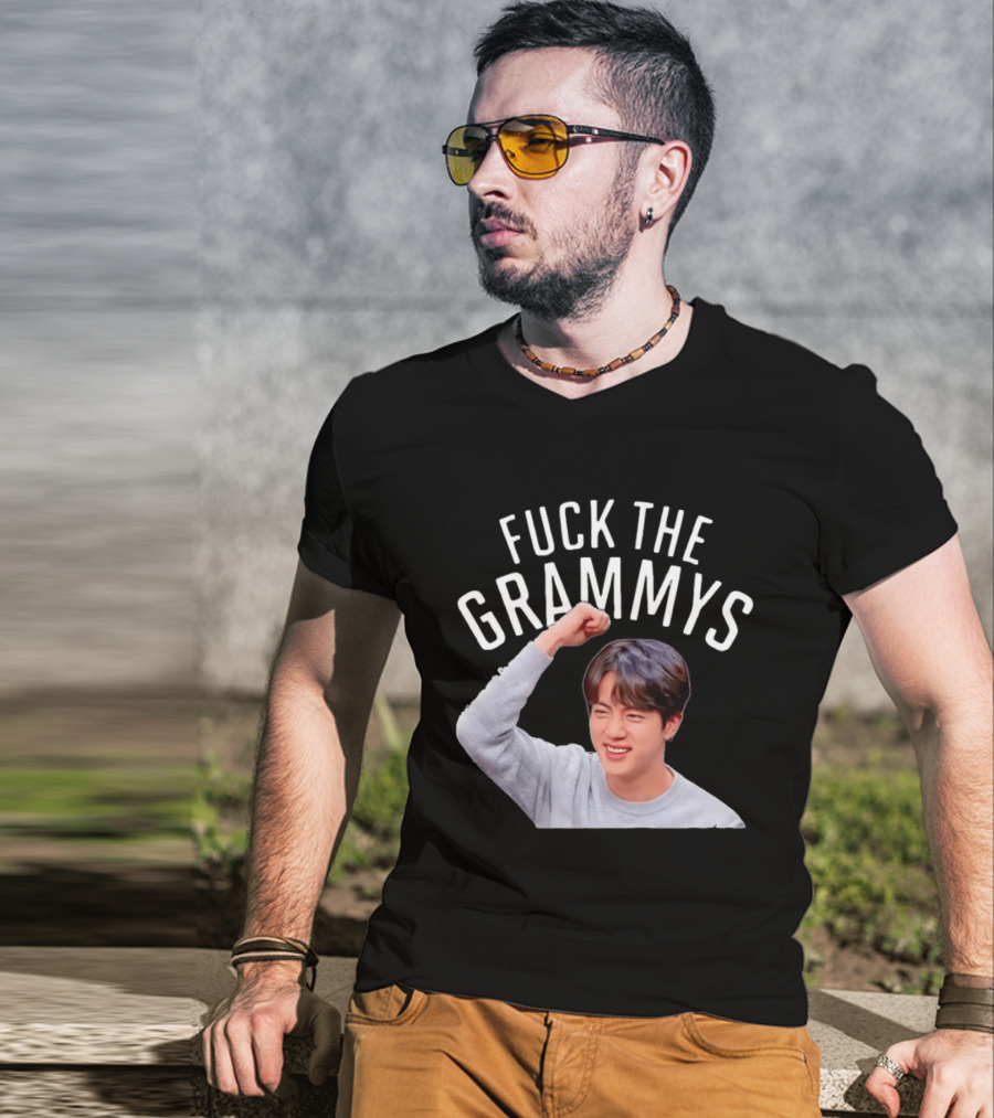 Jin BTS Fuck The Grammys K Pop Bangtan Boys Fandom T-Shirt