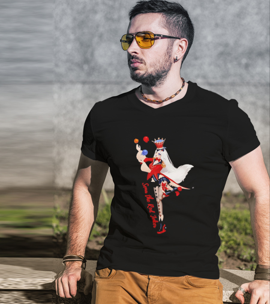 Sena The Red Joker Anime Jester Character With Crown And Juggling Balls T-Shirt