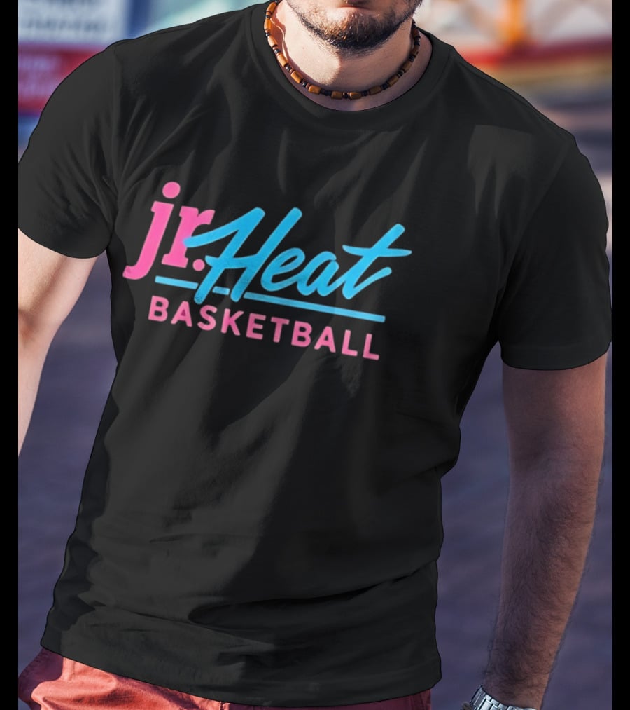 Jr Heat Basketball NBA Youth Sports Bright Neon T-Shirt