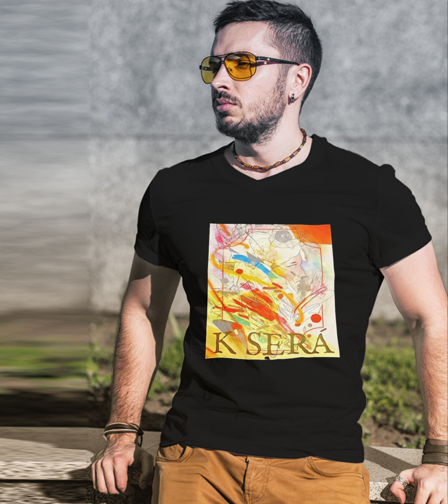K Será Colorful Abstract Face Expression T-Shirt