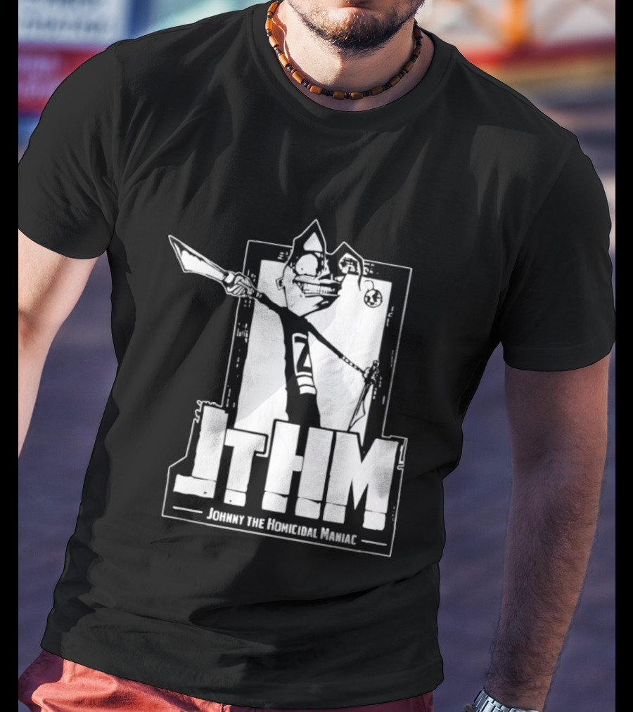JTHM Johnny The Homicidal Maniac Distressed Black And White Comic T-Shirt