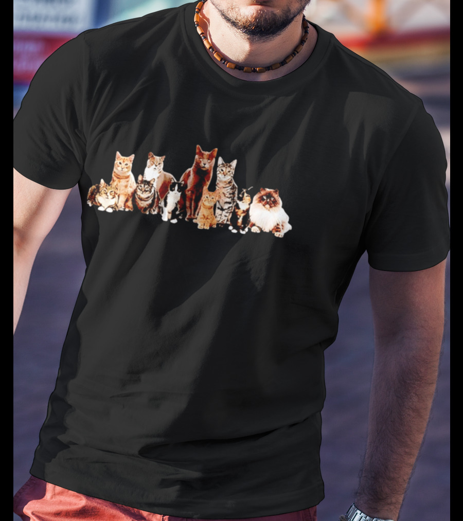 Diverse Feline Kittens Group Cat Lover T-Shirt