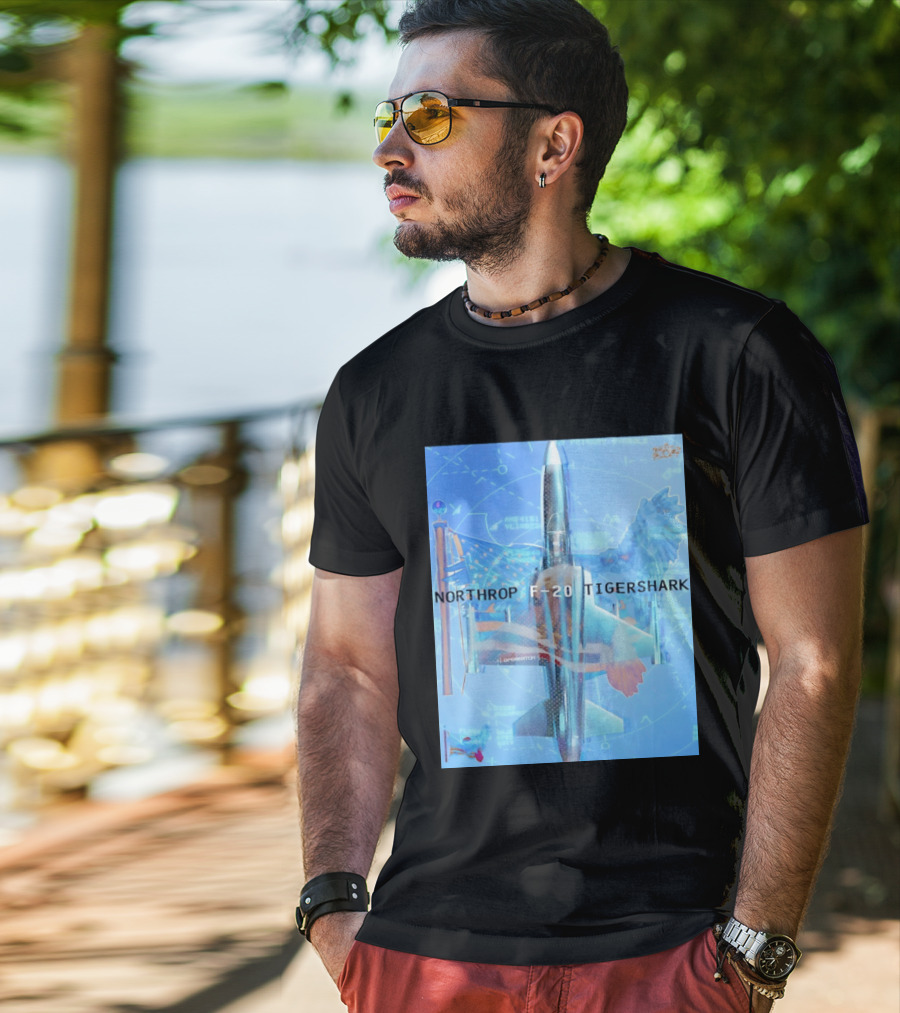 Northrop F 20 Tigershark Fighter Jet Aviation Digital Art And Aerospace T-Shirt