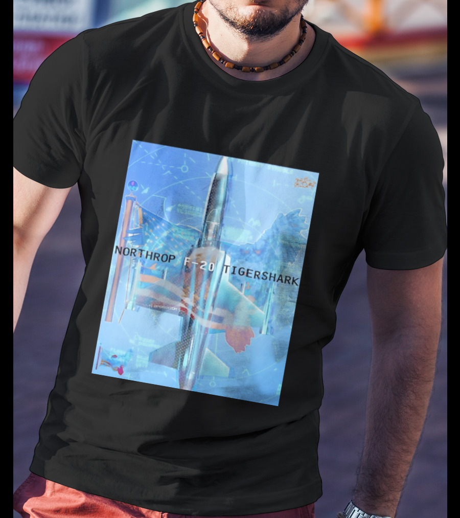 Northrop F 20 Tigershark Fighter Jet Aviation Digital Art And Aerospace T-Shirt