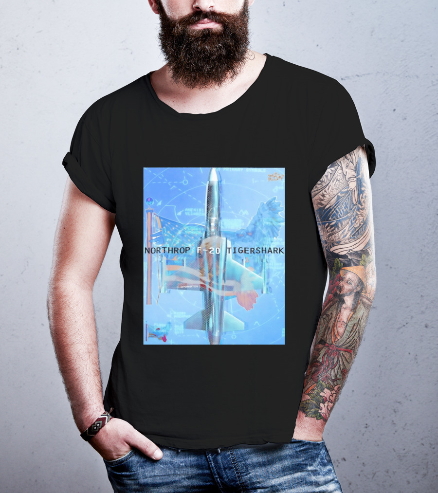 Northrop F 20 Tigershark Fighter Jet Aviation Digital Art And Aerospace T-Shirt