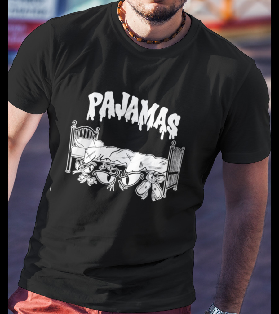 Pajamas Bed With Spooky Scary Eyes T-Shirt