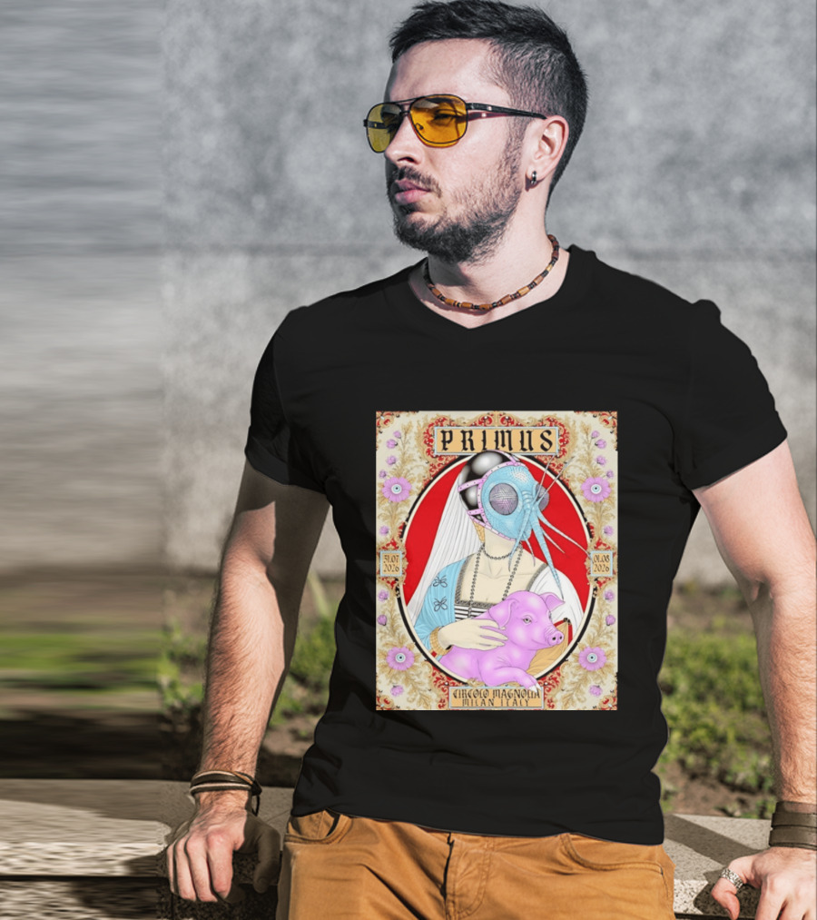 Primus Circolo Magnolia Milan Italy July August 2026 Concert Floral T-Shirt