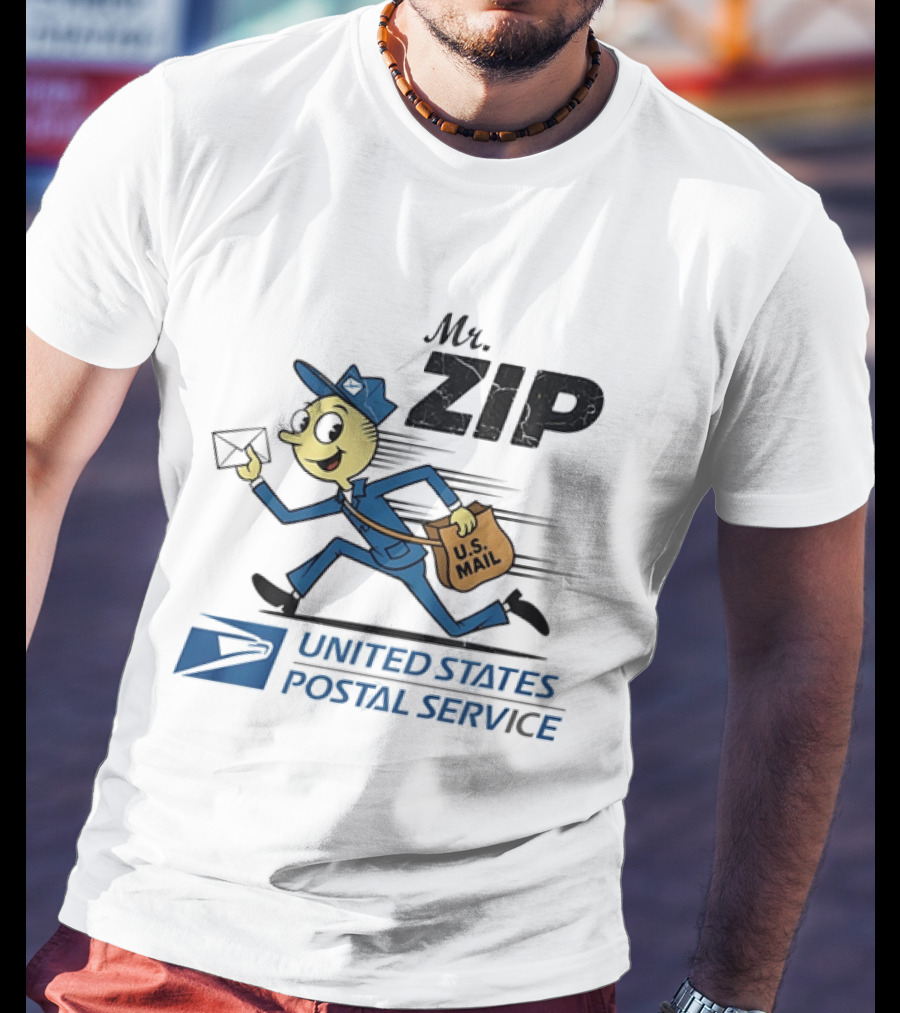 Mr ZIP USPS Retro Distressed U.S. Mail Carrier T-Shirt