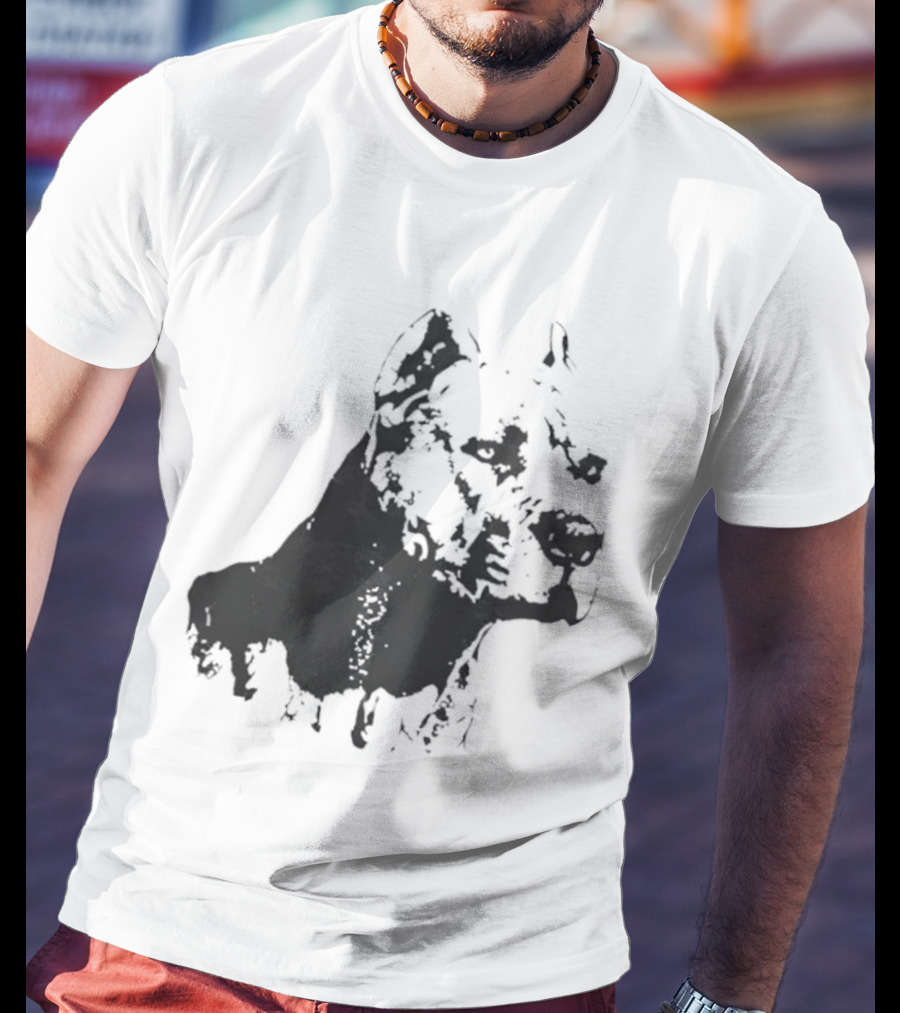 Distressed Pit Bull Dog Face Art For Dog Lovers T-Shirt