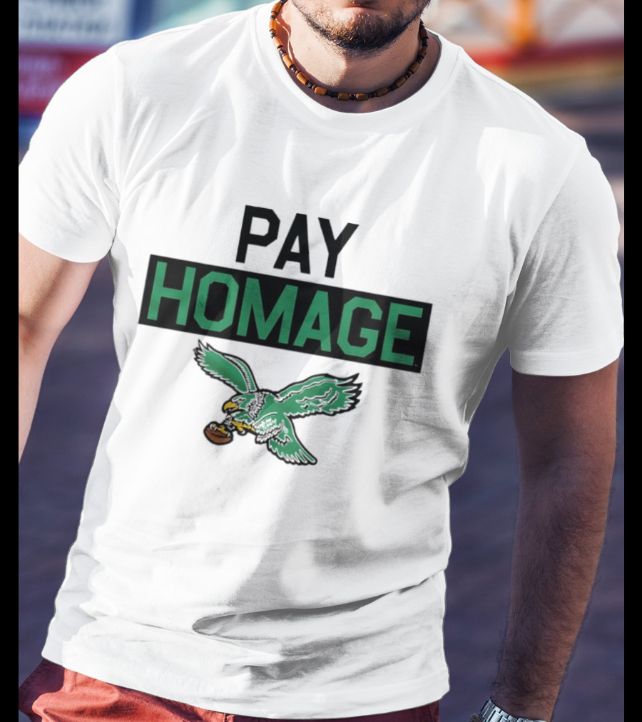 Pay Homage Philadelphia Eagles Football Vintage Eagle Carrying Football T-Shirt