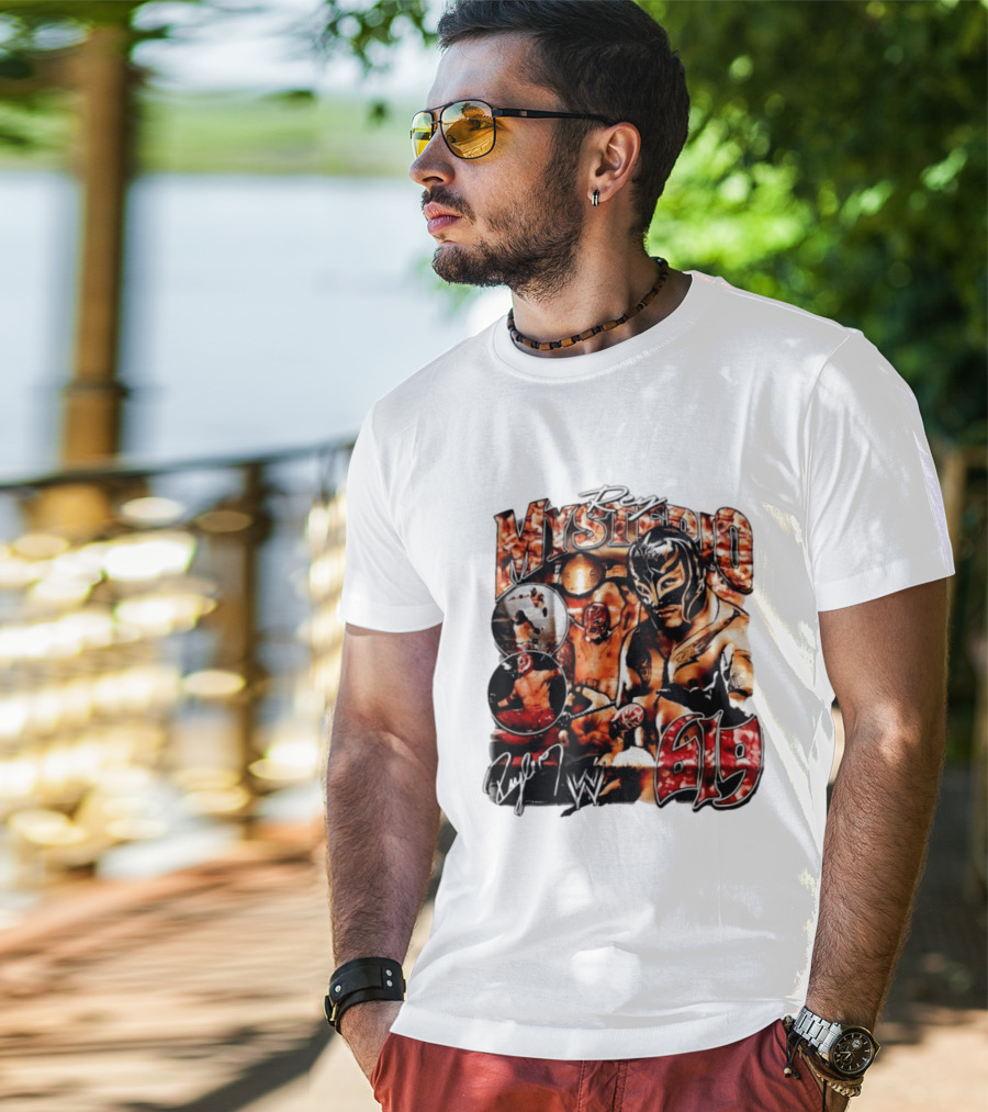 Rey Mysterio 619 WWE Wrestling Mask Signature Action T-Shirt