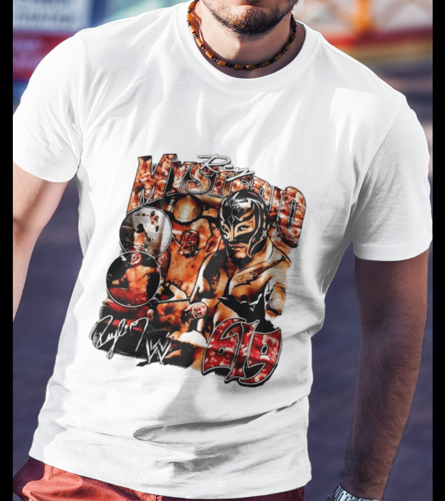 Rey Mysterio 619 WWE Wrestling Mask Signature Action T-Shirt