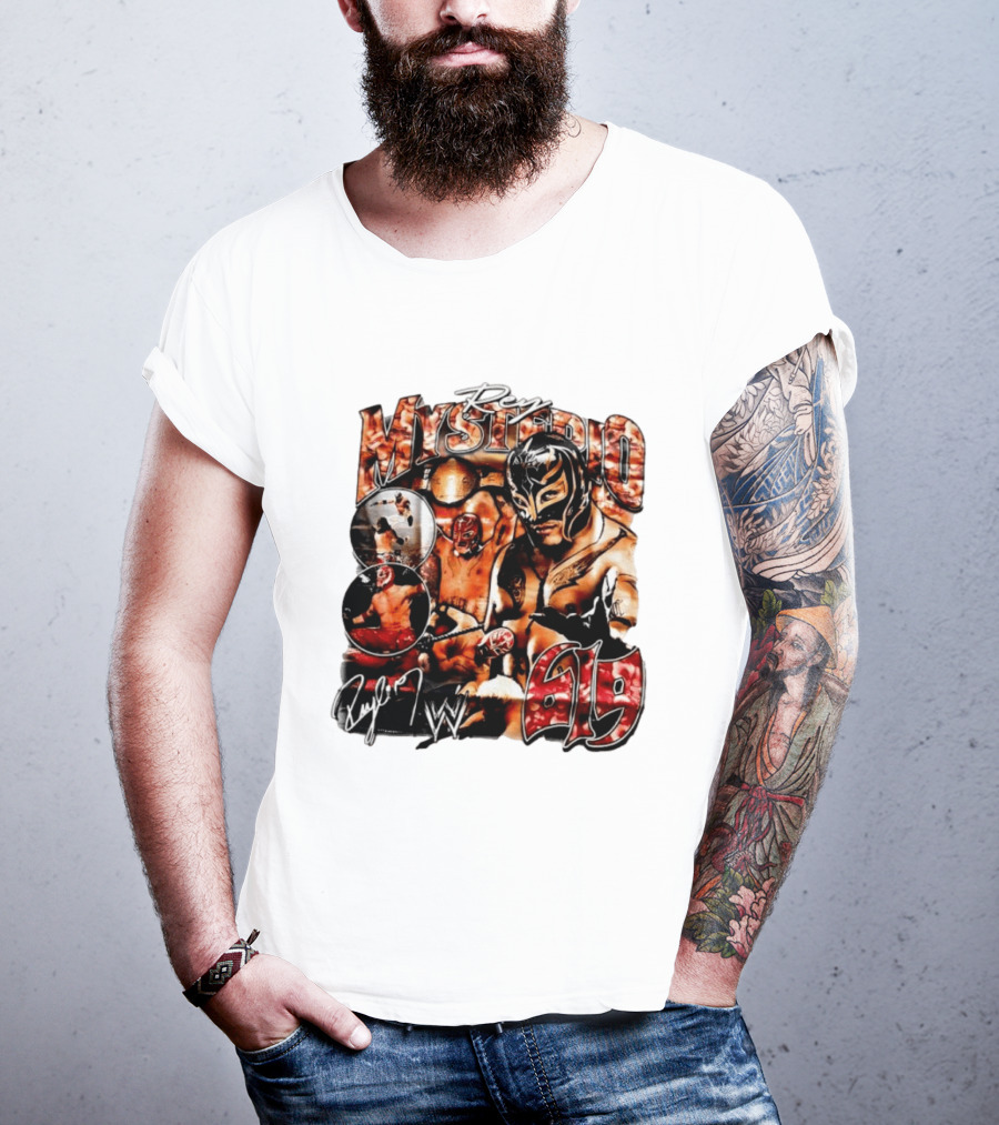 Rey Mysterio 619 WWE Wrestling Mask Signature Action T-Shirt