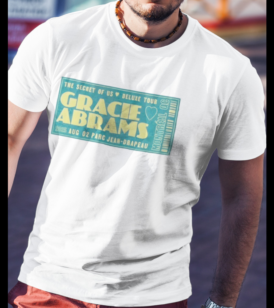 Gracie Abrams The Secret Of Us Deluxe Tour Montreal QC August 02 Parc Jean Drapeau 2025 T-Shirt