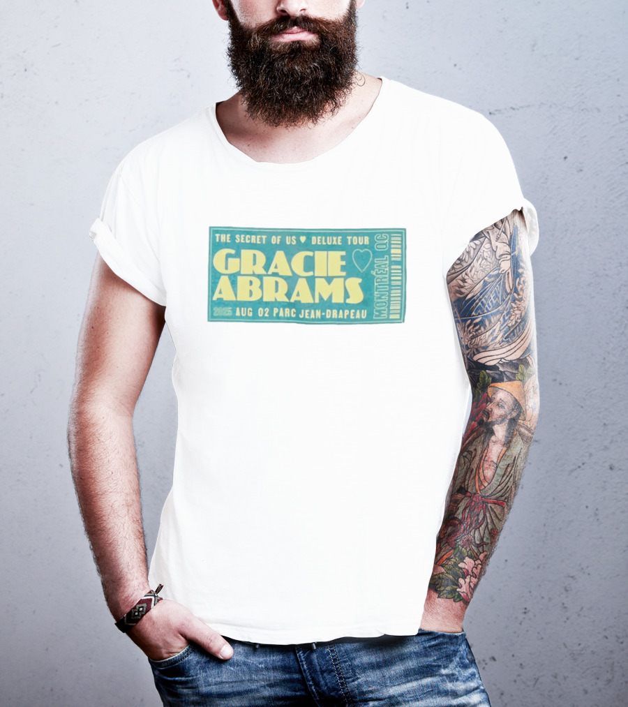 Gracie Abrams The Secret Of Us Deluxe Tour Montreal QC August 02 Parc Jean Drapeau 2025 T-Shirt