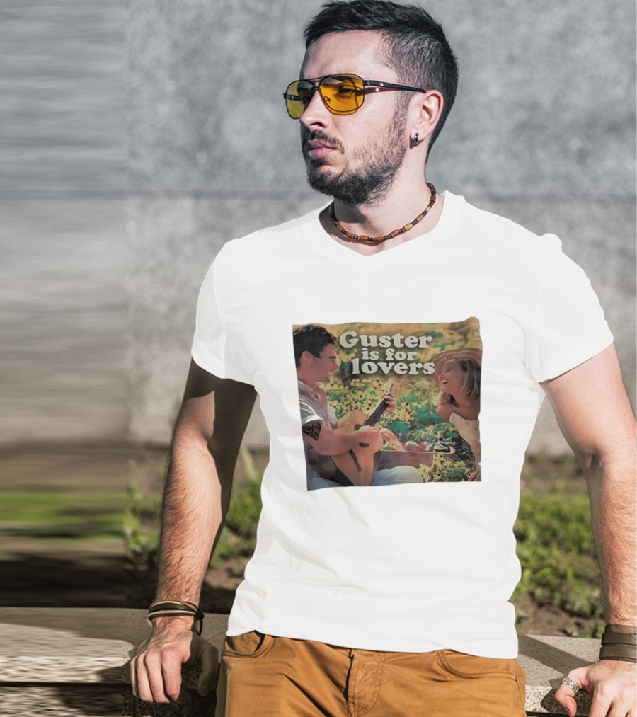 Guster Is For Lovers Romantic Picnic Scene With Guitar And Smiling Couple T-Shirt