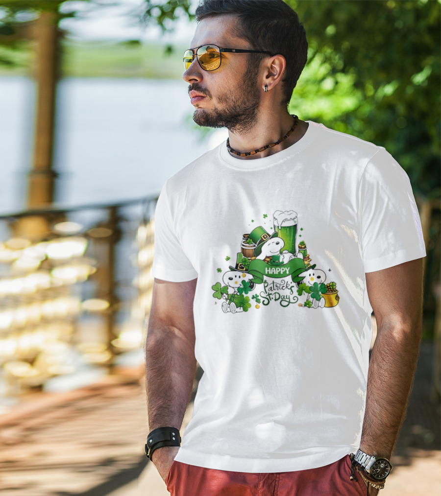 Snoopy St Patrick's Day Peanuts Shamrock Happy T-Shirt