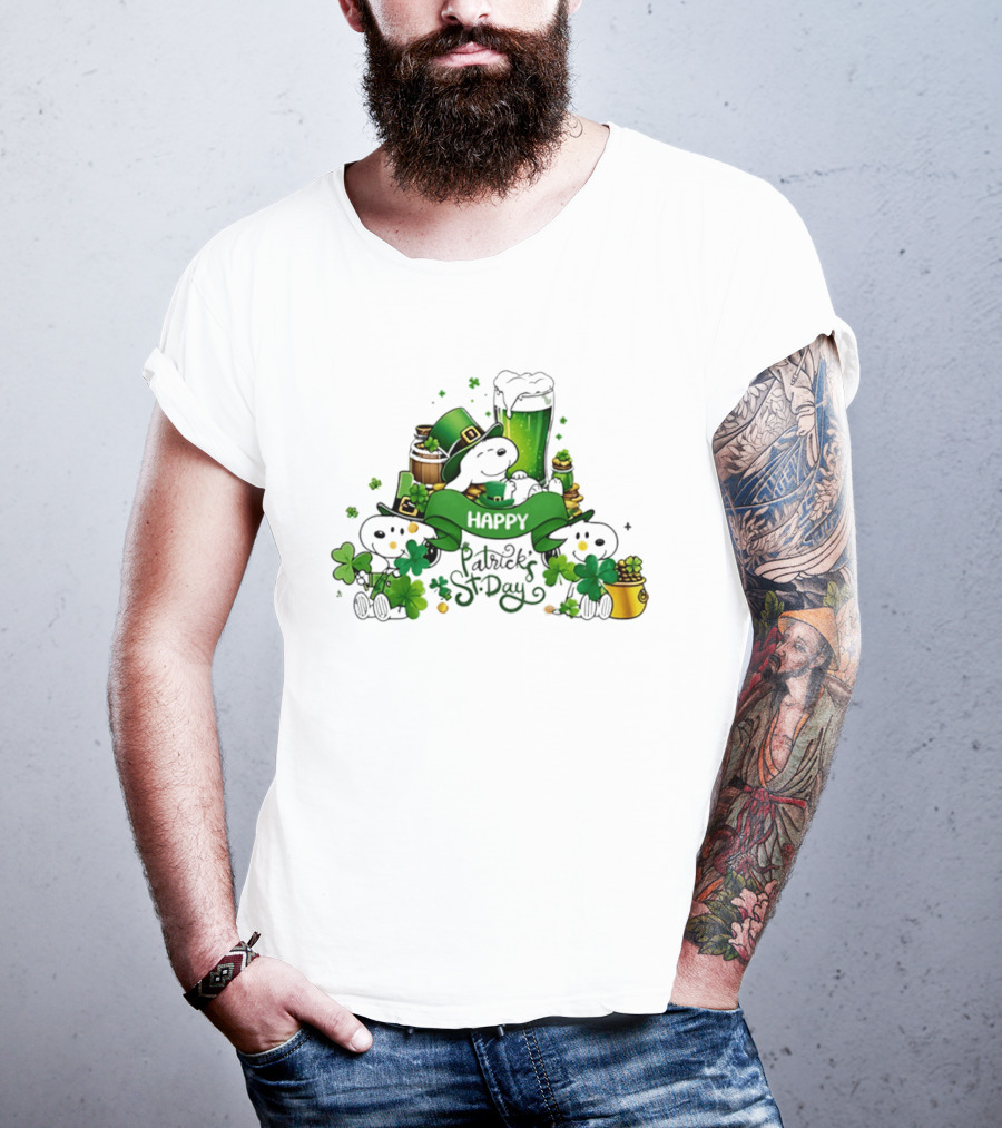 Snoopy St Patrick's Day Peanuts Shamrock Happy T-Shirt