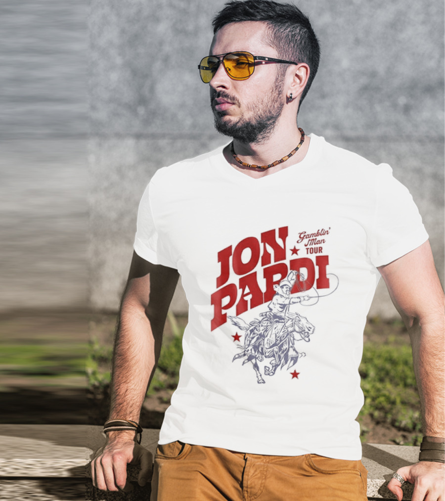 Jon Pardi Gamblin' Man Tour Cowboy Horse Country Music T-Shirt
